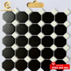 GẠCH MOSAIC BÁT GIÁC ĐEN CSG 999
