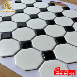 GẠCH MOSAIC BÁT GIÁC TRẮNG Ô NHỎ CSG 777