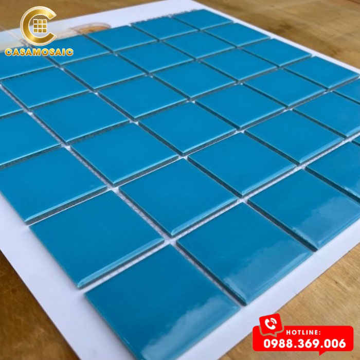 GẠCH MOSAIC GỐM MEN TRƠN MÀU XANH BIỂN CSG 916