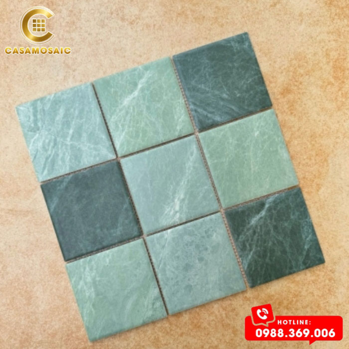 GẠCH MOSAIC GỐM SỨ MÀU XÁM VÂN ĐÁ CS97M22G