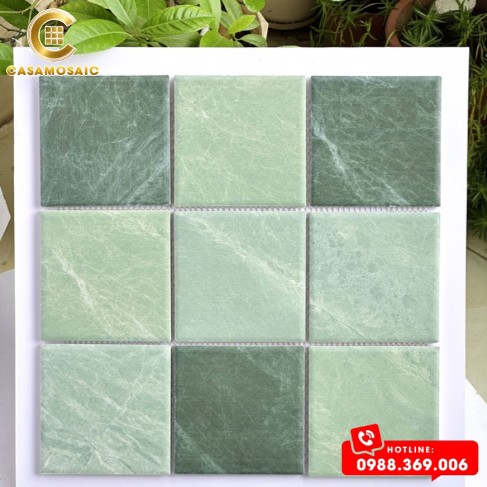 GẠCH MOSAIC GỐM SỨ MÀU XÁM VÂN ĐÁ CS97M22G