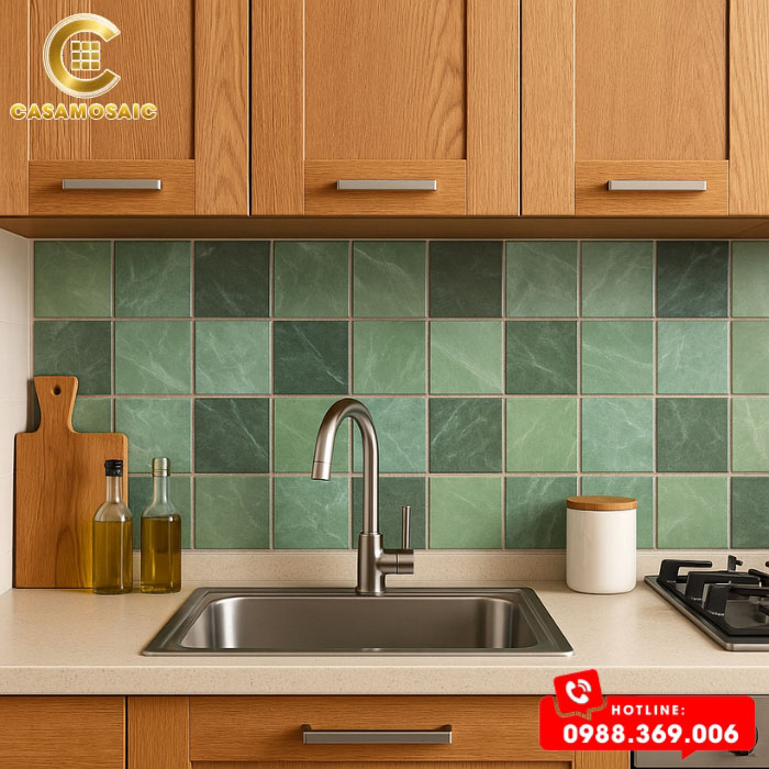 GẠCH MOSAIC GỐM SỨ MÀU XÁM VÂN ĐÁ CS97M22G