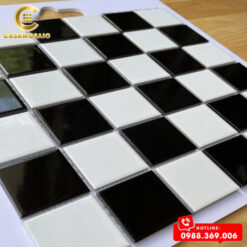 GẠCH MOSAIC GỐM SỨ TRẮNG ĐEN CS 48A01