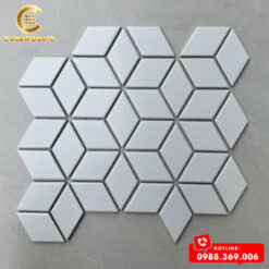 GẠCH MOSAIC KIM CƯƠNG LẬP PHƯƠNG TRẮNG MỜ 3D CS 4802