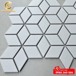 GẠCH MOSAIC KIM CƯƠNG LẬP PHƯƠNG TRẮNG MỜ 3D CS 4802
