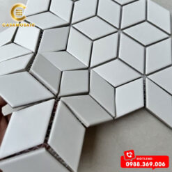 GẠCH MOSAIC KIM CƯƠNG LẬP PHƯƠNG TRẮNG MỜ 3D CS 4802