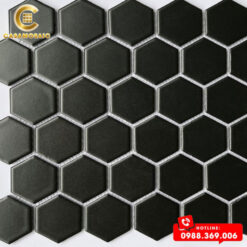 GẠCH MOSAIC LỤC GIÁC ĐEN MỜ CSG 900