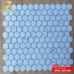 GẠCH MOSAIC LỤC GIÁC MÀU TRẮNG VÂN MÂY CS P56M01