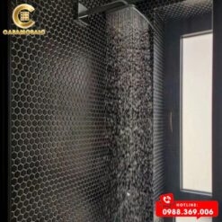 GẠCH MOSAIC LỤC GIÁC TO MÀU ĐEN CS L1P806