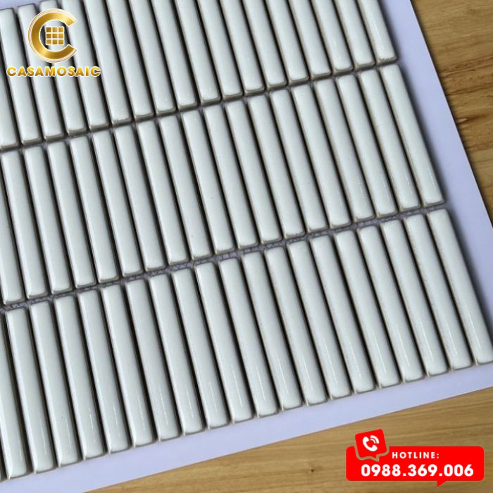 GẠCH MOSAIC QUE ĐŨA MÀU TRẮNG CST 038