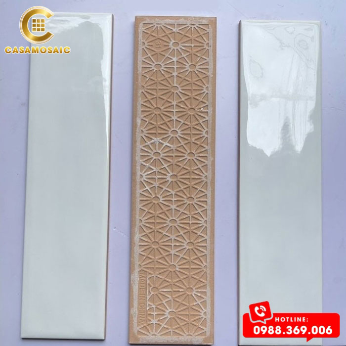 GẠCH THẺ CSG75300 GỢN BÓNG MÀU TRẮNG