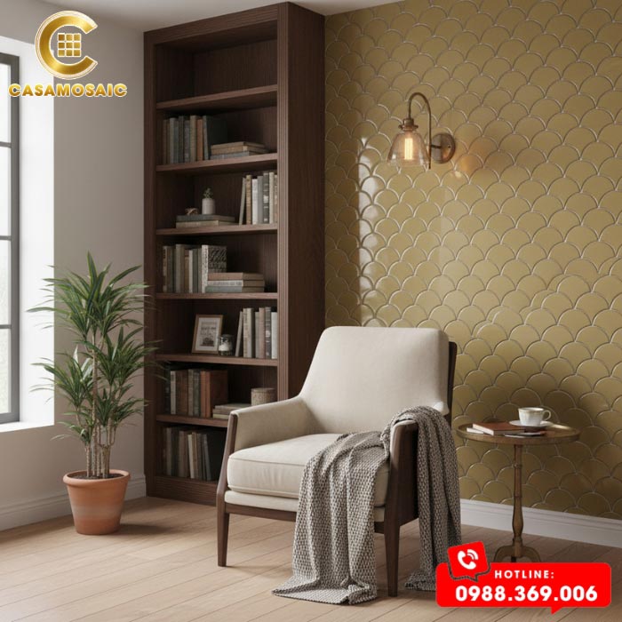 Gạch Mosaic Vảy Cá Men Trơn CSK902