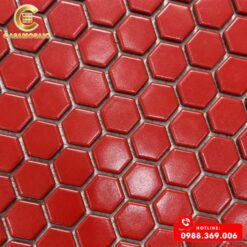 Gạch mosaic lục giác nhỏ màu đỏ CSG 9506