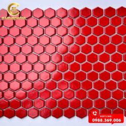 Gạch mosaic lục giác nhỏ màu đỏ CSG 9506