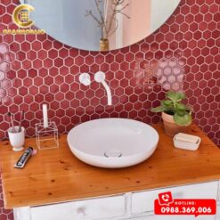 Gạch mosaic lục giác nhỏ màu đỏ CSG 9506