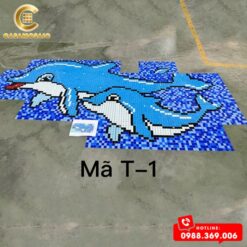 TRANH CÁ HEO MOSAIC TRANG TRÍ MÃ T-1