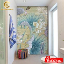 TRANH MOSAIC BÔNG SEN CAO CẤP