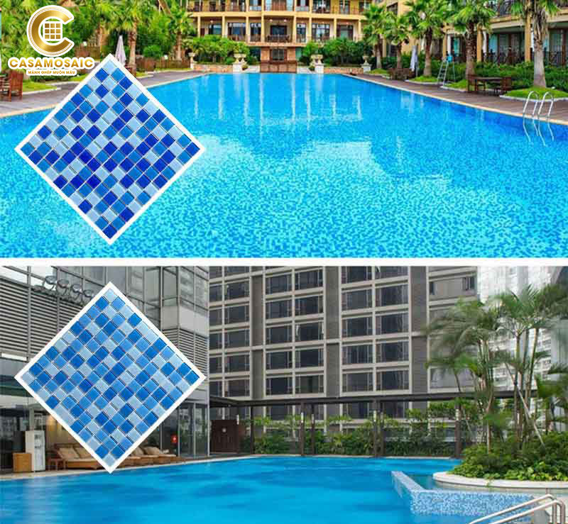 Các mẫu gạch mosaic thủy tinh ốp bể bơi giá rẻ