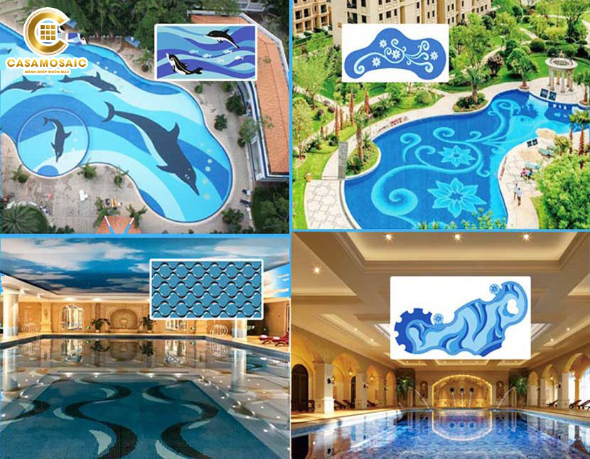 Gạch mosaic trang trí với nhiều họa tiết, mẫu mã là lựa chọn hoàn hảo cho các công trình cao cấp