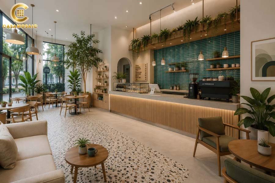 Gạch thẻ trang trí quán cà phê