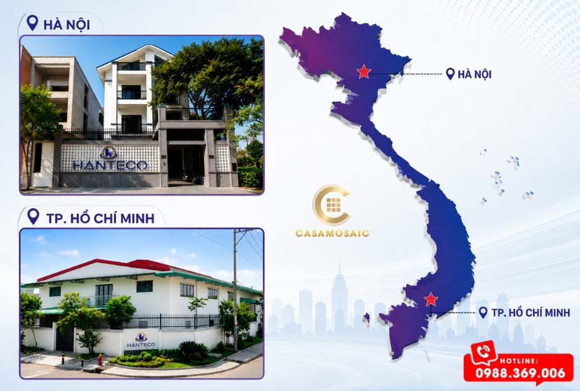 Văn phòng làm việc tại Hà Nội và TP.HCM của Casamosaic